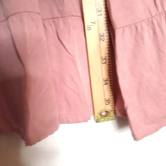 Meroketty Mini Dress Womens S Pink Smocked Tiered‎ Long Sleeve NWoT Flowy - Picture 13 of 13